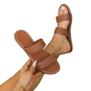 Damen Geflochtene Riemchen-Sandalen mit komfortablem Fußbett und rutschfester Sohle Heidi-Mode