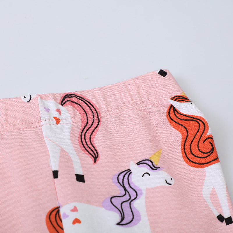 Mädchen Leggings mit niedlichen Einhorn-Motiven Drune