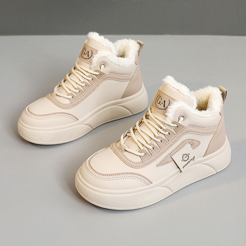 Damen modische High-Top Sneakers mit kuscheligem Innenfutter und rutschfester Sohle