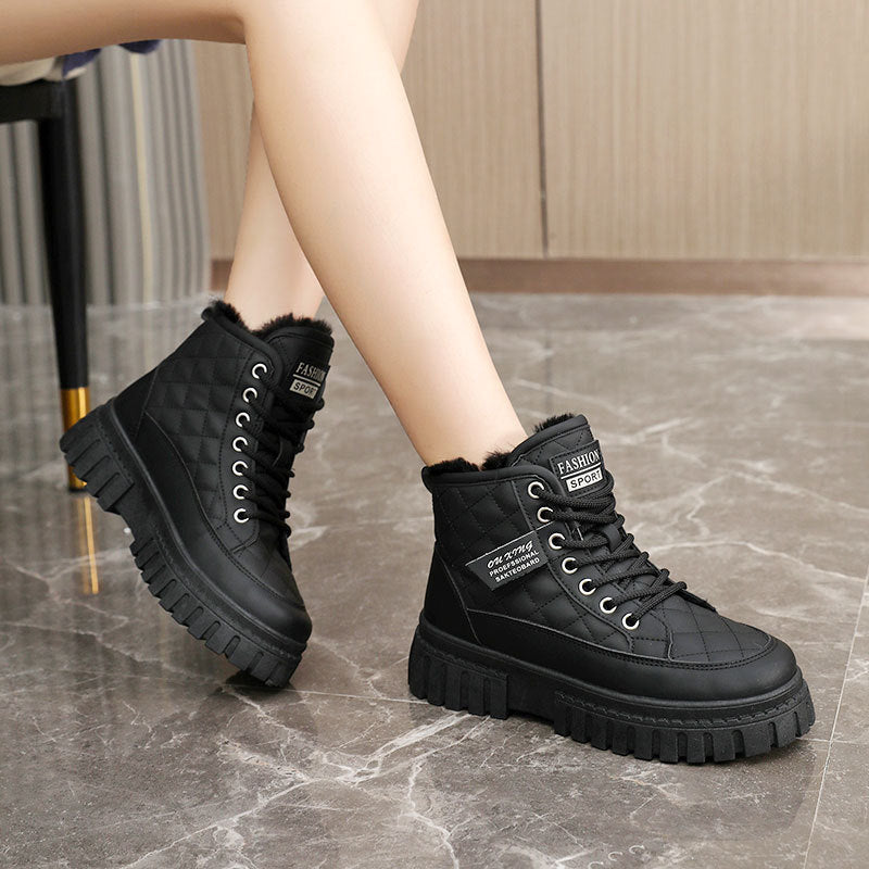Damen Winterliche High-Top Boots mit kuscheligem Innenfutter und rutschfester Sohle