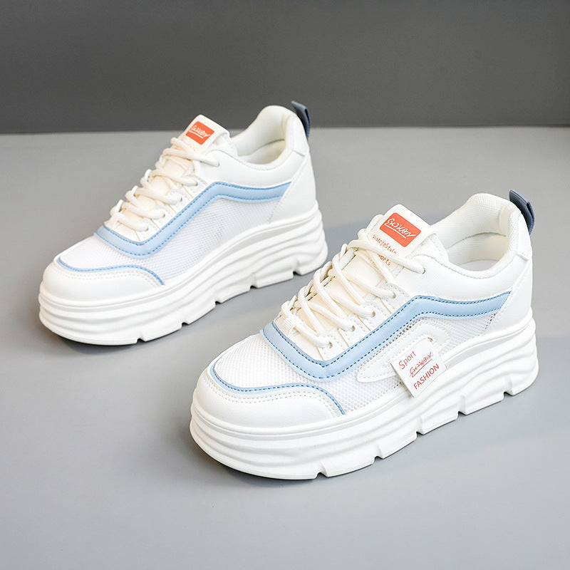 Damen Sportliche Plateau Sneakers mit atmungsaktivem Obermaterial und modischem Design