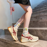 Damen modische Freizeitsneaker mit elastischem Obermaterial und dämpfender Laufsohle