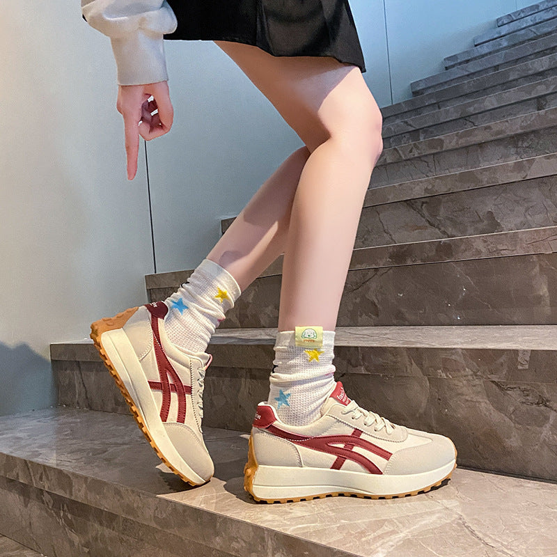 Damen modische Freizeitsneaker mit elastischem Obermaterial und dämpfender Laufsohle