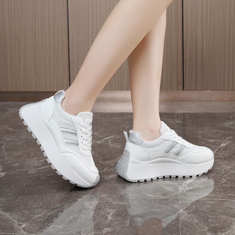 Damen Plateau Sneakers mit stilvollem Design und dämpfender Laufsohle