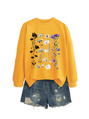 Damen Sweatshirt mit floralem Grafikdesign und weichem Innenfutter