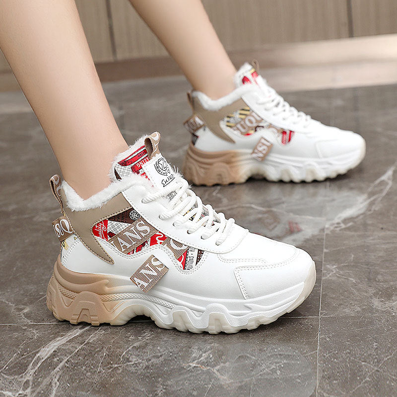 Damen High-Top Sneakers mit wärmendem Fleece und modischem Design