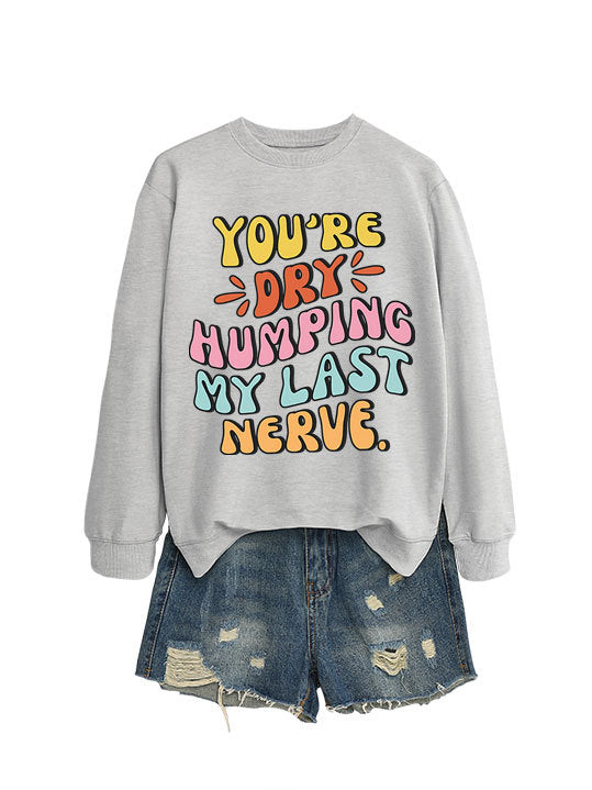 Damen Sweatshirt mit fröhlichem Comic-Slogan und lässigem Schnitt