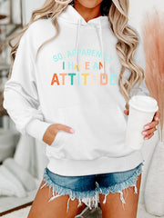 Damen Kapuzenpullover mit kreativem Schriftzug und lässiger Passform