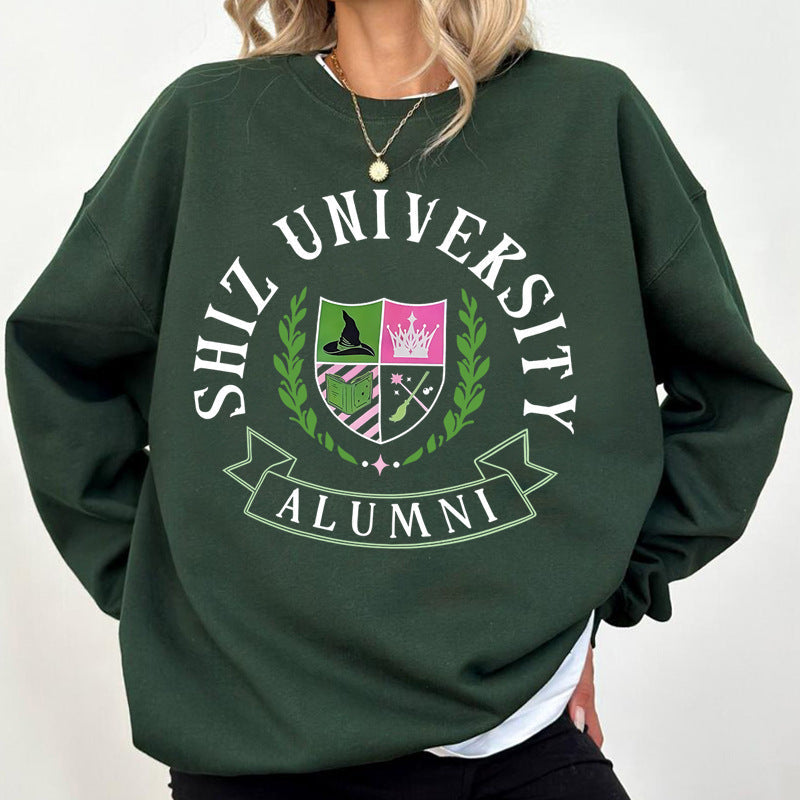 Damen Oversized Sweatshirt mit Universitätsemblem und lässigem Schnitt