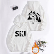 Damen Kapuzenpullover mit kunstvollem Ski-Design und gemütlicher Passform