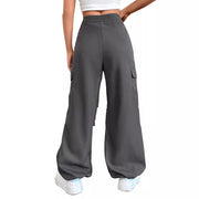 Damen Cargo-Hose mit hohem Bund und seitlichen Taschen