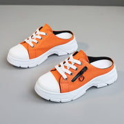 Damen Slip-On Sneakers mit modischem Reißverschluss und bequemem Fußbett