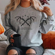 Damen Sweatshirt mit künstlerischem Grafikdesign und inspirierendem Schriftzug