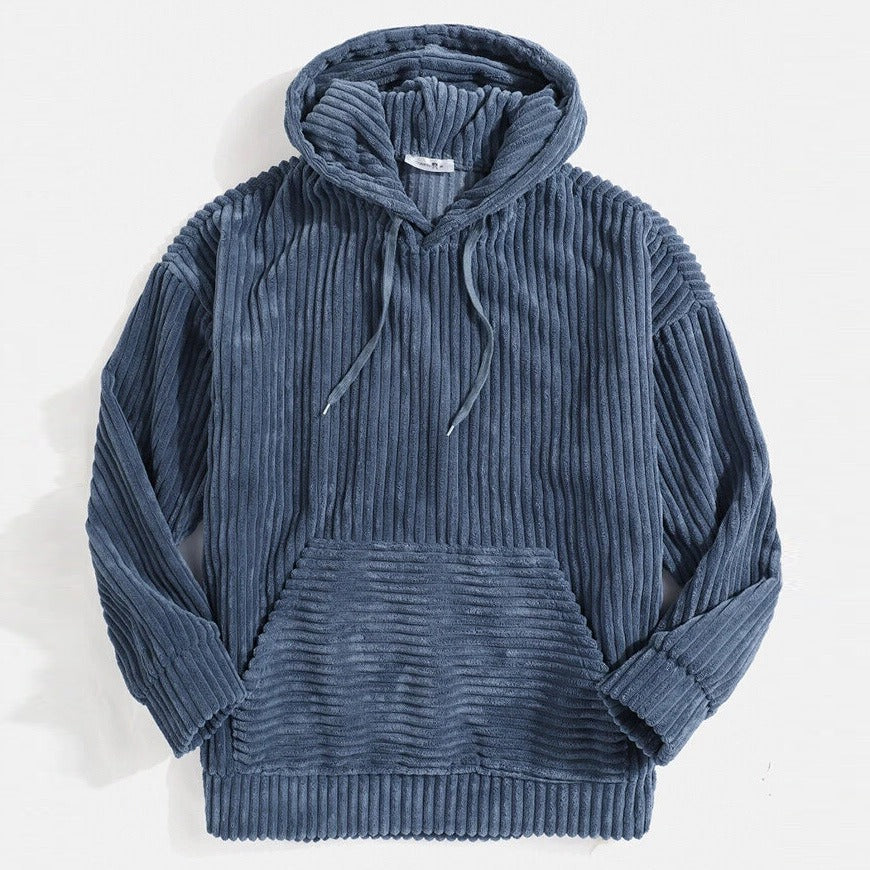 Damen gemütlicher Kapuzenpullover im modernen Rippdesign