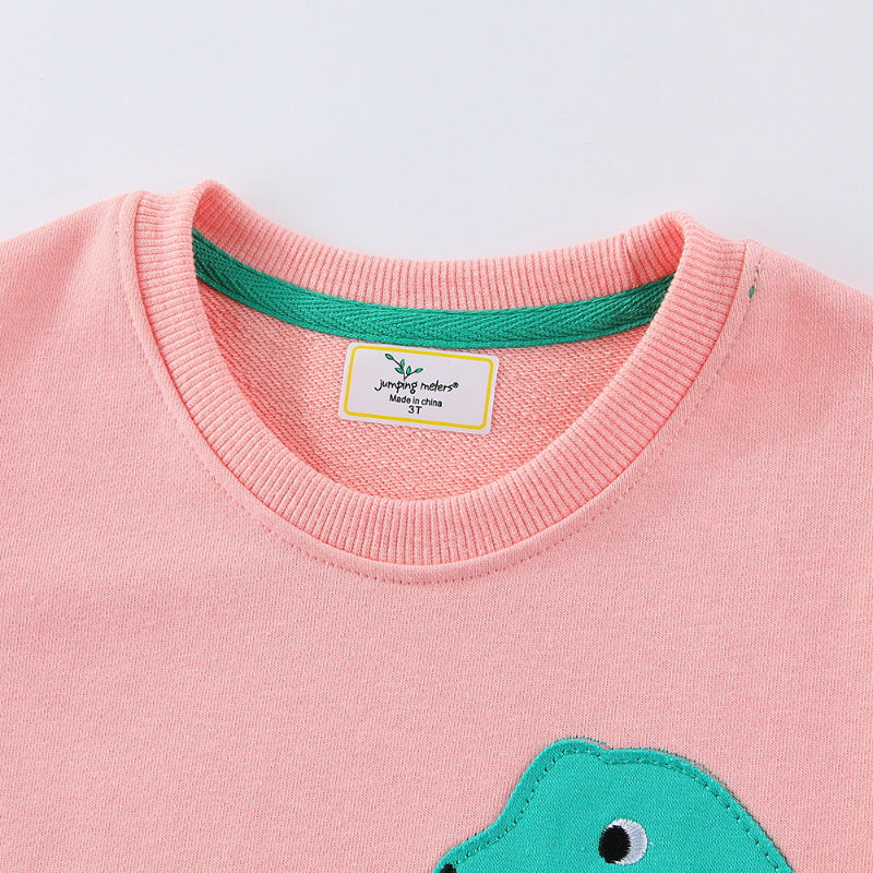 Mädchen Sweatshirt mit niedlichem Dinosaurier-Applikationsdesign Drune