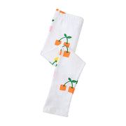 Mädchen Leggings mit fröhlichem Blüten- und Pflanzenmuster Drune