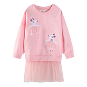Mädchen Sweatshirt mit Tüllrock und niedlicher Tierstickerei Drune