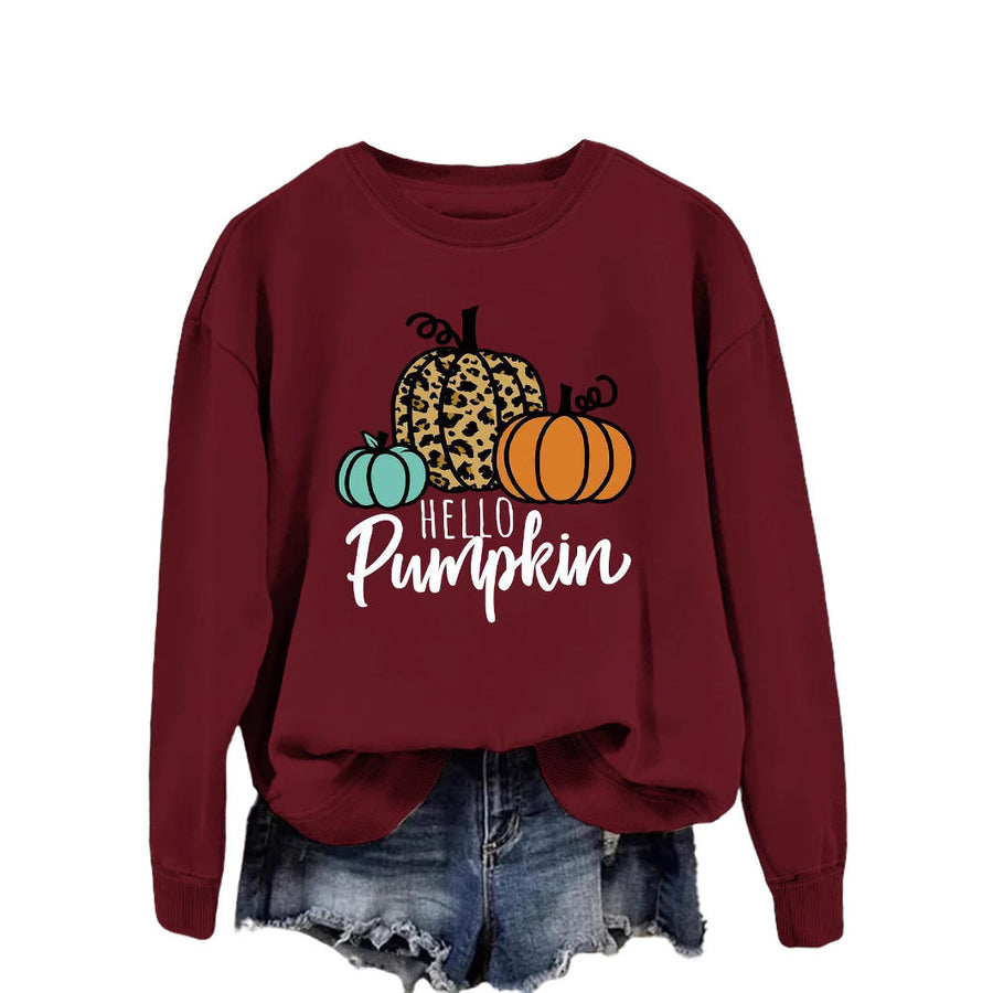 Damen Sweatshirt mit kreativem Herbstmotiv und lässigem Schnitt