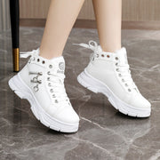 Damen warme High-Top Sneakers mit flauschigem Innenfutter und modischem Design
