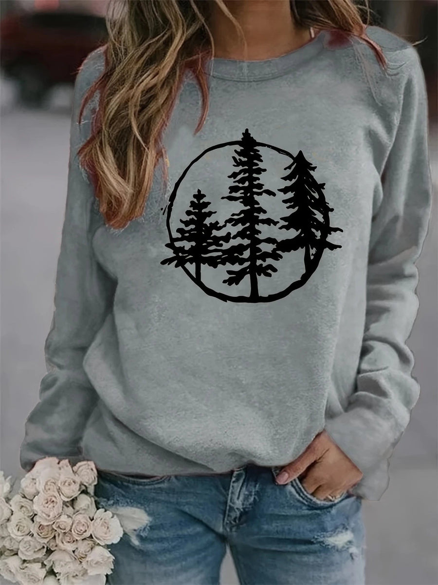 Damen Sweatshirt mit coolem Naturmotiv und lässigem Schnitt