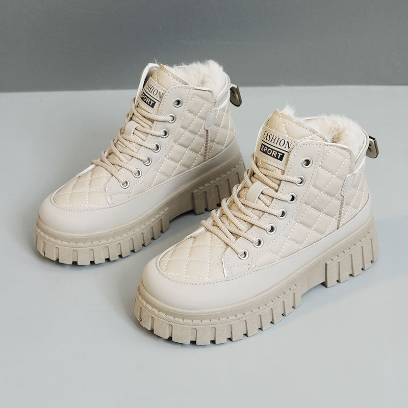 Damen modische Winterstiefel mit rutschfester Sohle und kuscheligem Innenfutter