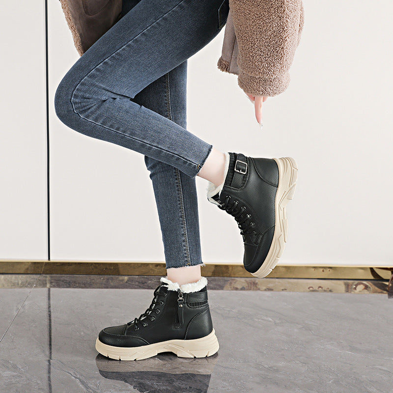 Damen Winterliche High-Top Sneaker mit weichem Fleece-Futter