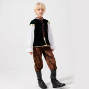 Unisex nan mittelalterliches Kinderkostüm Set mit Samtweste, geraffter Pluderhose und Renaissance-Details Drune