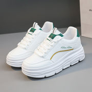 Damen Sportliche Plateau Sneakers mit atmungsaktiver Oberflächenstruktur und dämpfender Laufsohle