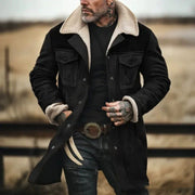 Herren stylische Lammfell-Bomberjacke mit warmem Teddyfell-Futter Aliams