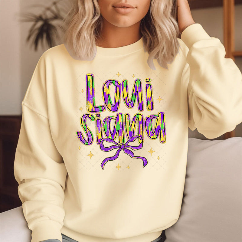 Damen Sweatshirt mit kreativem Schriftzug und weichem Innenfutter