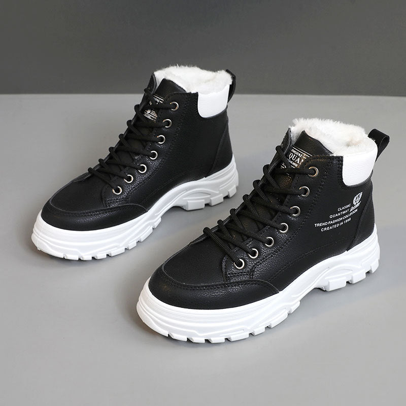 Damen Winterliche High-Top Stiefel mit warmem Fleece-Futter und rutschfester Sohle