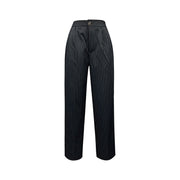 Damen elegante gestreifte Hochbundhose