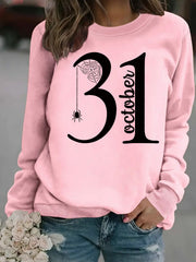Damen Sweatshirt mit kreativem Halloween-Motiv und bequemer Passform