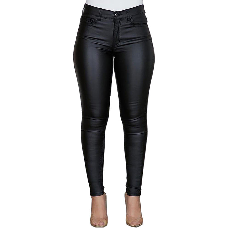 Damen figurbetonte High-Waist Hose