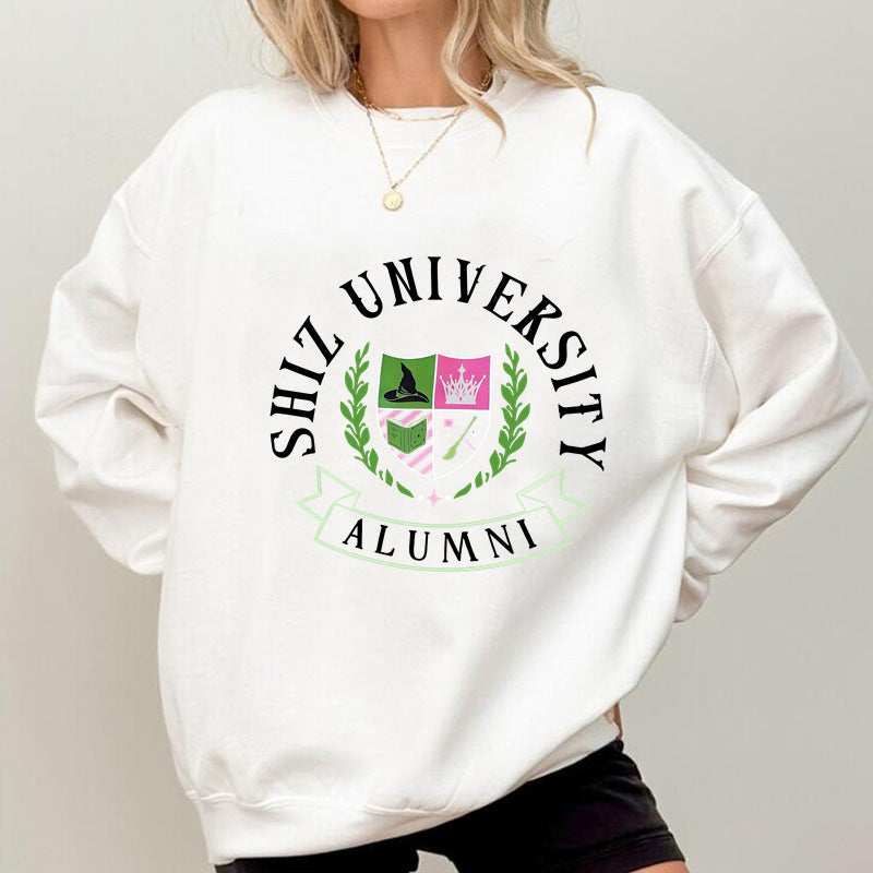 Damen Oversized Sweatshirt mit Universitätsemblem und lässigem Schnitt