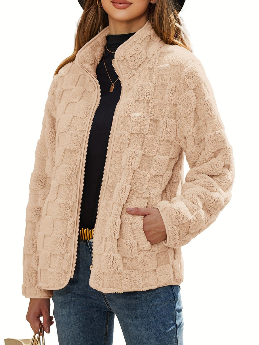 Damen Fleecejacke mit strukturiertem Design und seitlichen Eingrifftaschen