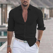Herren Premium Leinenhemd mit modernem Slim-Fit Schnitt und hautfreundlicher Textur Heidi-Mode