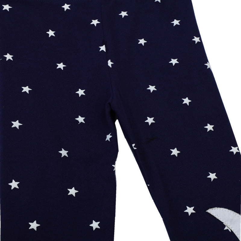 Mädchen Leggings mit verspieltem Hasen- und Sternenmotiv Drune
