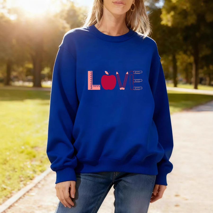Damen Sweatshirt mit kreativem Love-Motiv