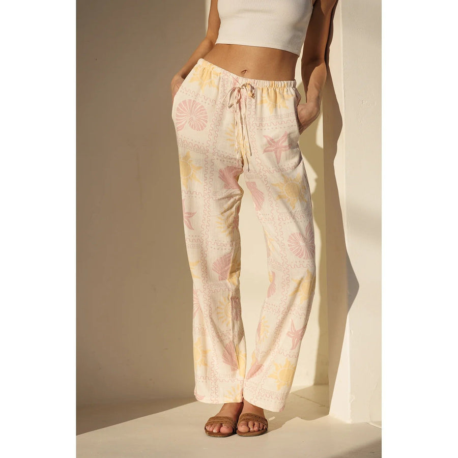 Damen bequeme Schlafhose mit maritimem Muster