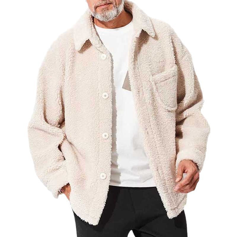 Herren kuschelige Fleecejacke mit praktischem Taschen-Design Aliams