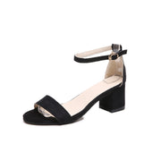 Damen Sandalen mit verstellbarem Riemen und komfortablem Blockabsatz Heidi-Mode