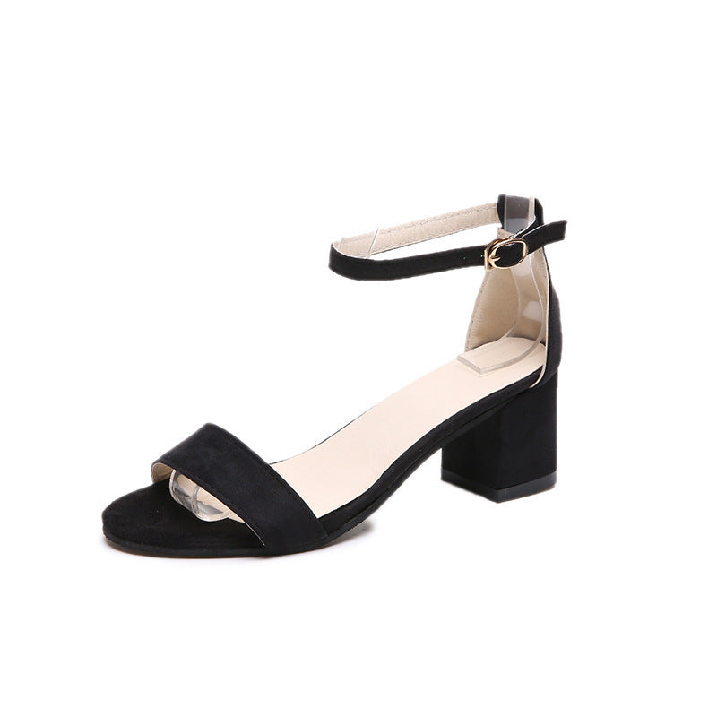 Damen Sandalen mit verstellbarem Riemen und komfortablem Blockabsatz Heidi-Mode