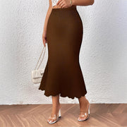 Damen Hochgeschnittener Bleistiftrock – Wellenkante Elegante Passform