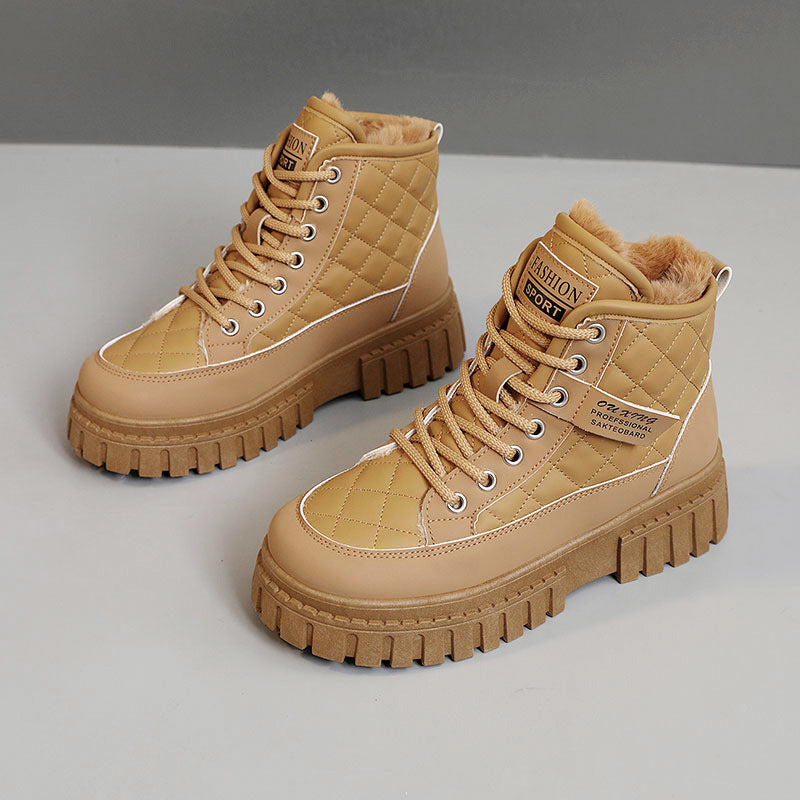 Damen Winterliche High-Top Boots mit kuscheligem Innenfutter und rutschfester Sohle