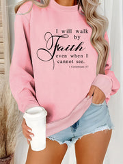 Damen Sweatshirt mit inspirierendem Schriftzug und weichem Material