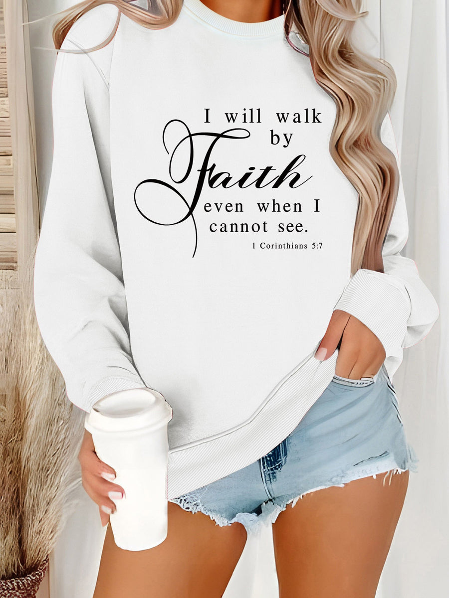Damen Sweatshirt mit inspirierendem Schriftzug und weichem Material
