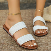 Damen Geflochtene Riemchen-Sandalen mit komfortablem Fußbett und rutschfester Sohle Heidi-Mode