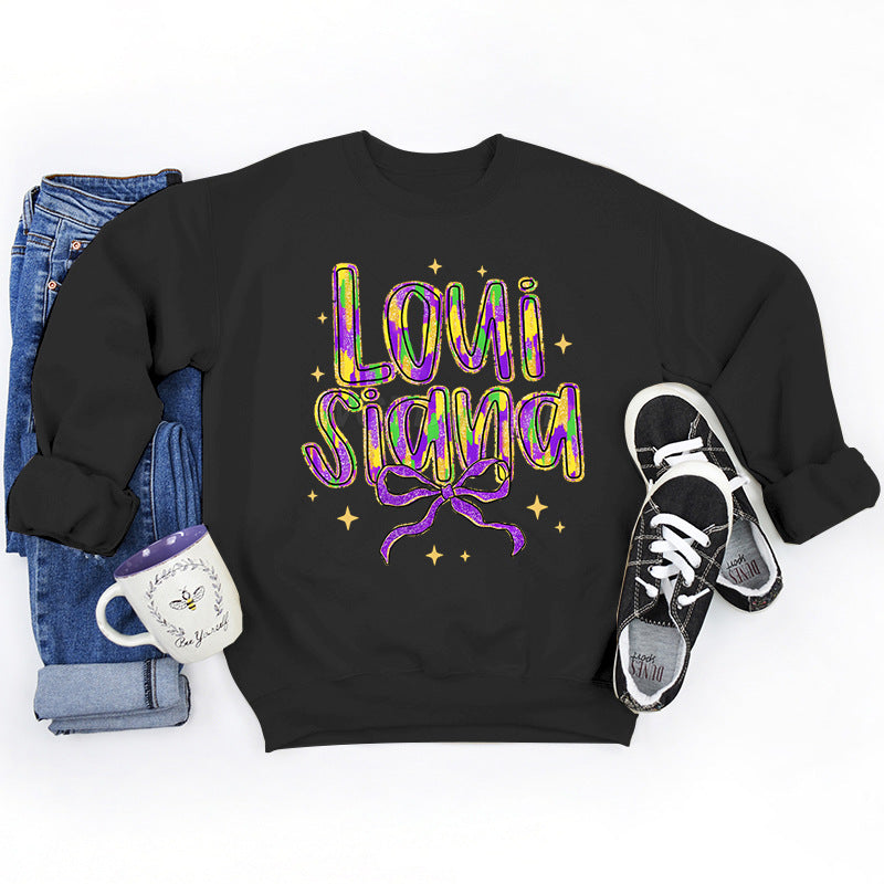 Damen Sweatshirt mit kreativem Schriftzug und weichem Innenfutter