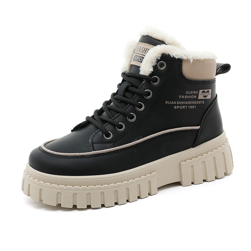 Damen Winterliche High-Top Stiefel mit kuscheligem Innenfutter und robuster Profilsohle